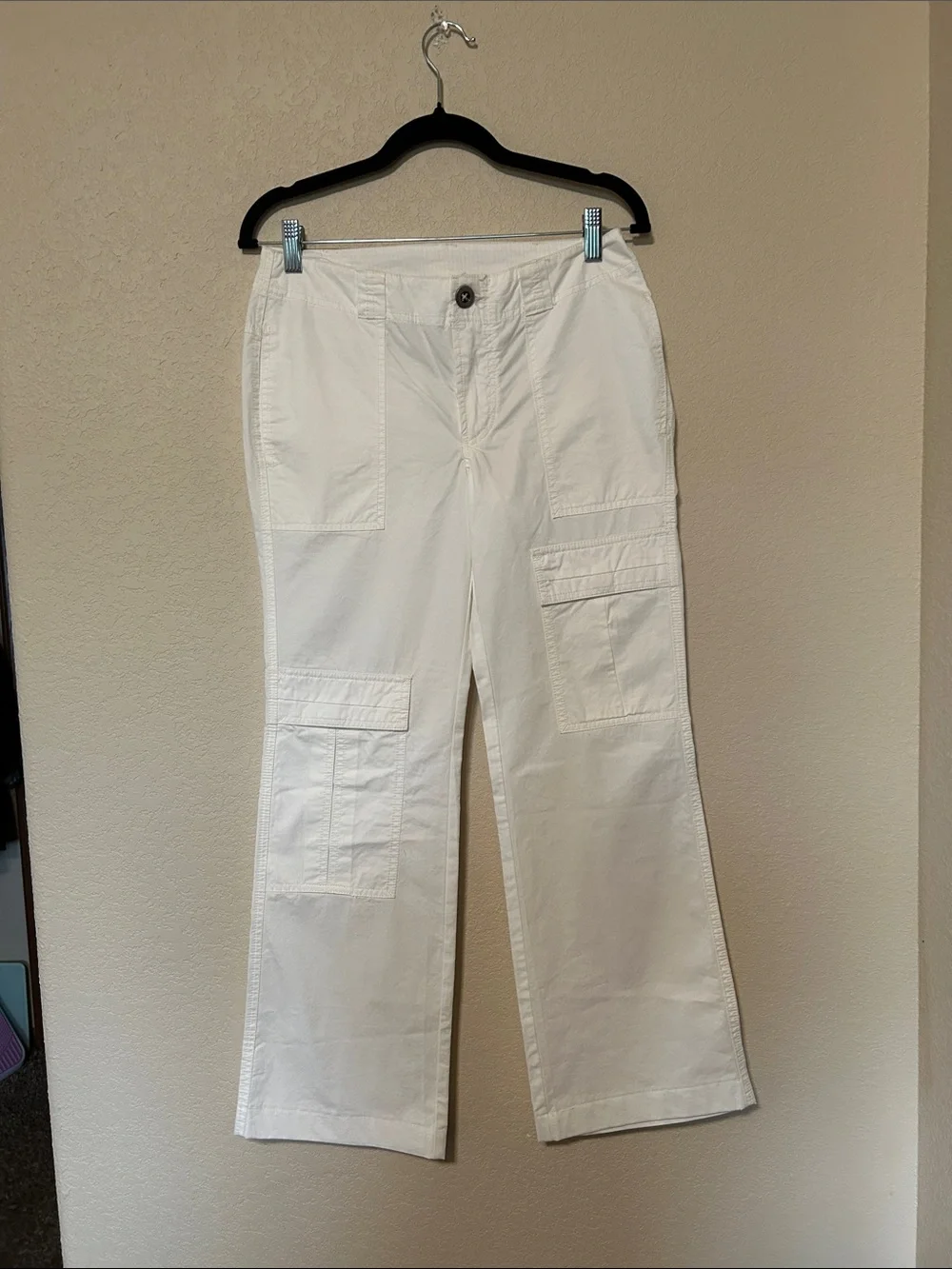 Free People The Thing Is Low Rise Utility Pants White Size 0 Y2K Cargo Wide Leg